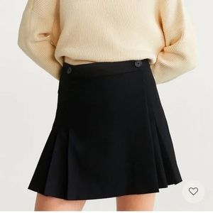 Mango MNG Pleated Hem Mini Skirt